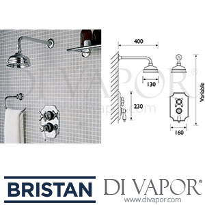 Bristan Fairfax Thermostatic Shower Valve & Fixed Head - Gold - Spare Parts - BR DV 202